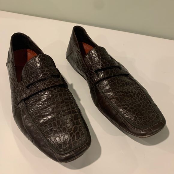 8.5 Cole Haan Men’s Leather loafers aligator style - Picture 2 of 5